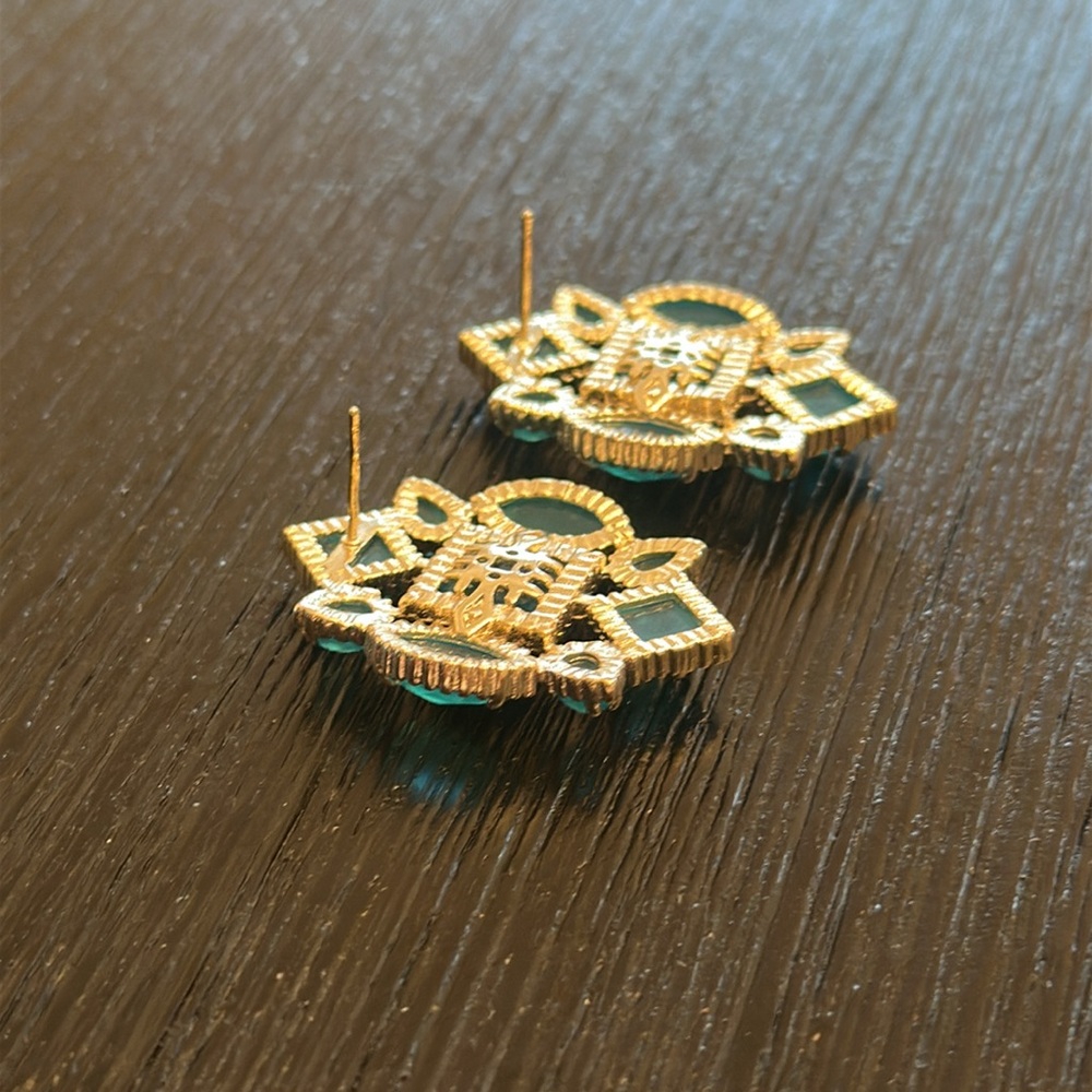 Vintage Kendra Scott “Virginia” Earrings in London Blue Glass - Picture 4 of 4